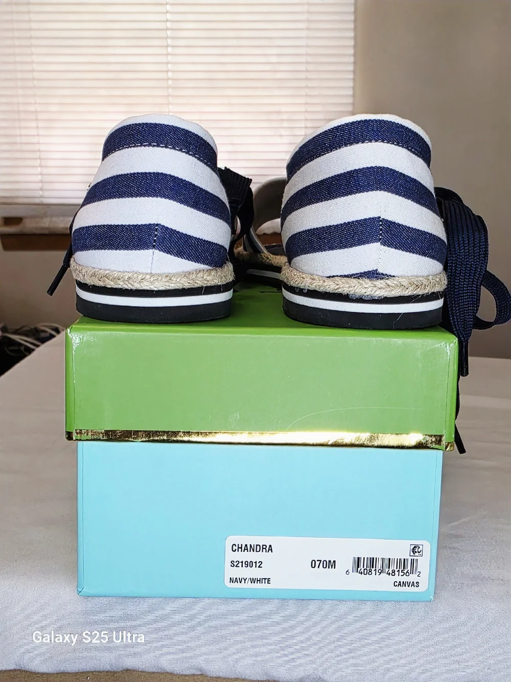 Kate Spade Chandra Espadrille Sandals In Navy/White  Size 7M